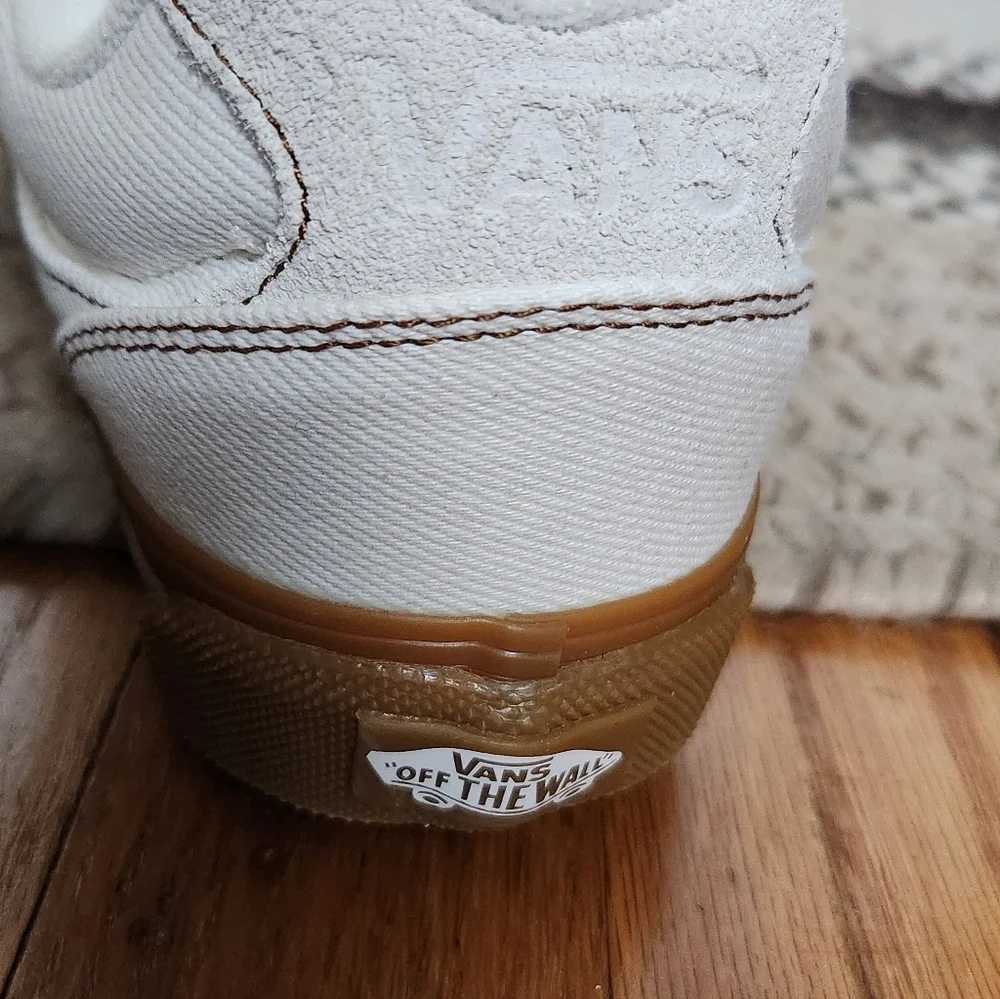Vans White Denim Tie Up Sneakers - Picture 7 of 11